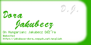 dora jakubecz business card